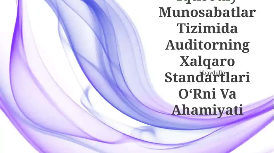 Auditorning Xalqaro Standartlari OʻRni Va Ahamiyati