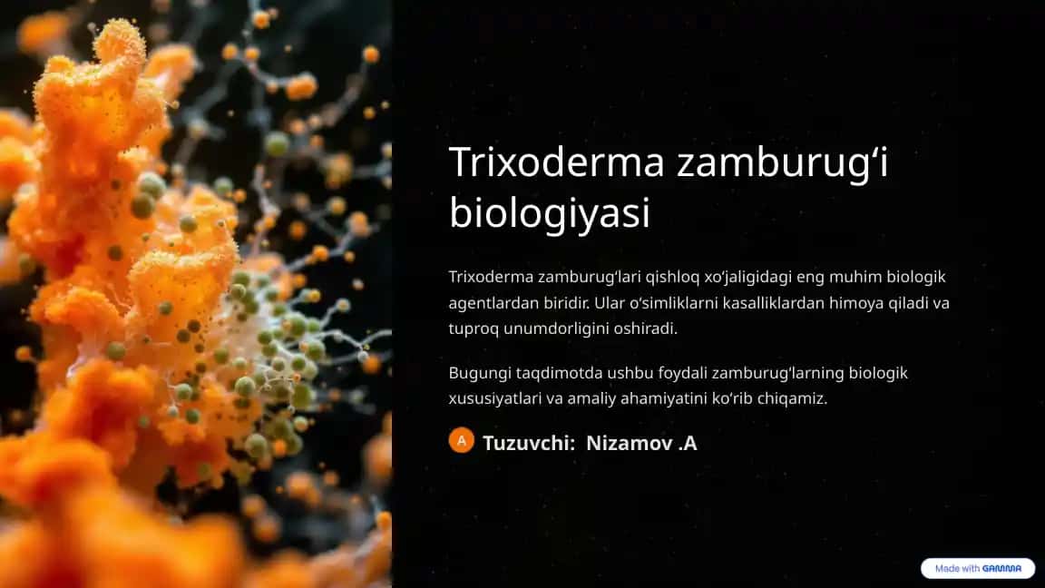 Trixoderma zamburugʻi biologiyasi