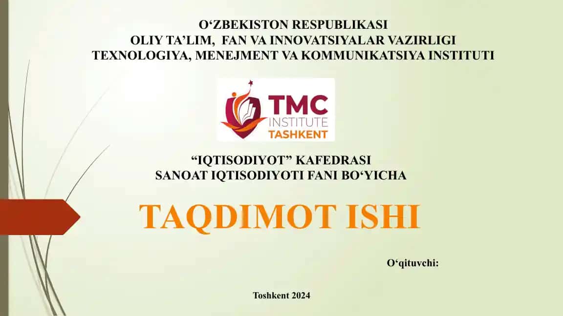 SANOAT IQTISODIYOTI