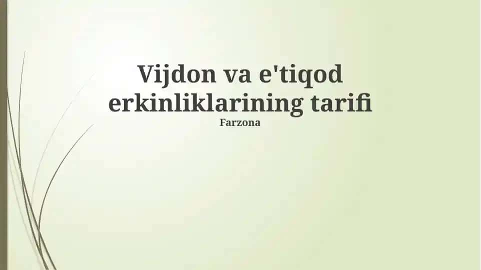 Vijdon va e'tiqod erkinliklarining tarifi