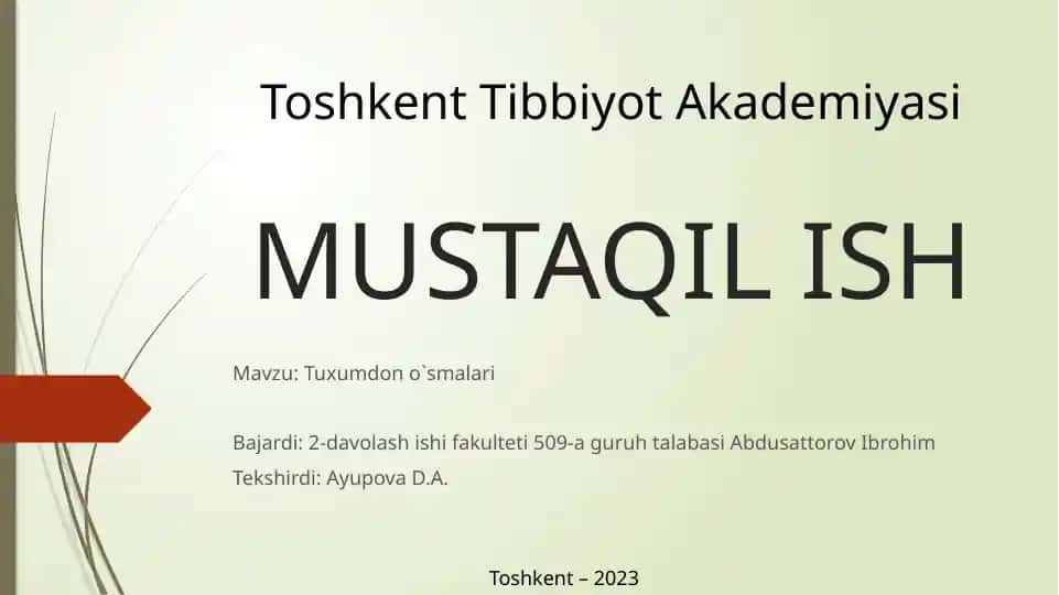 Tuxumdon o`smalari