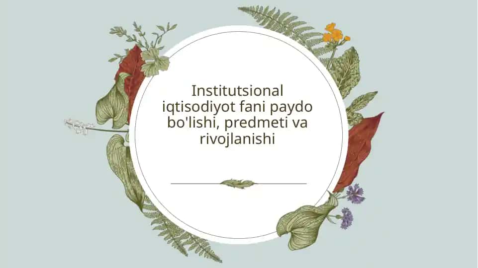 Institutsional iqtisodiyotning etimologiyasi