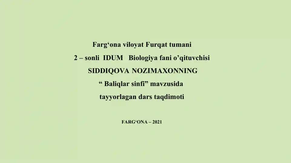 "Baliqlar sinfi"