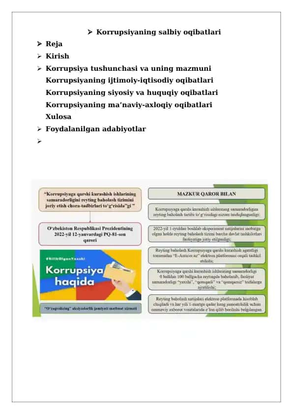 Korrupsiyaning salbiy oqibatlari