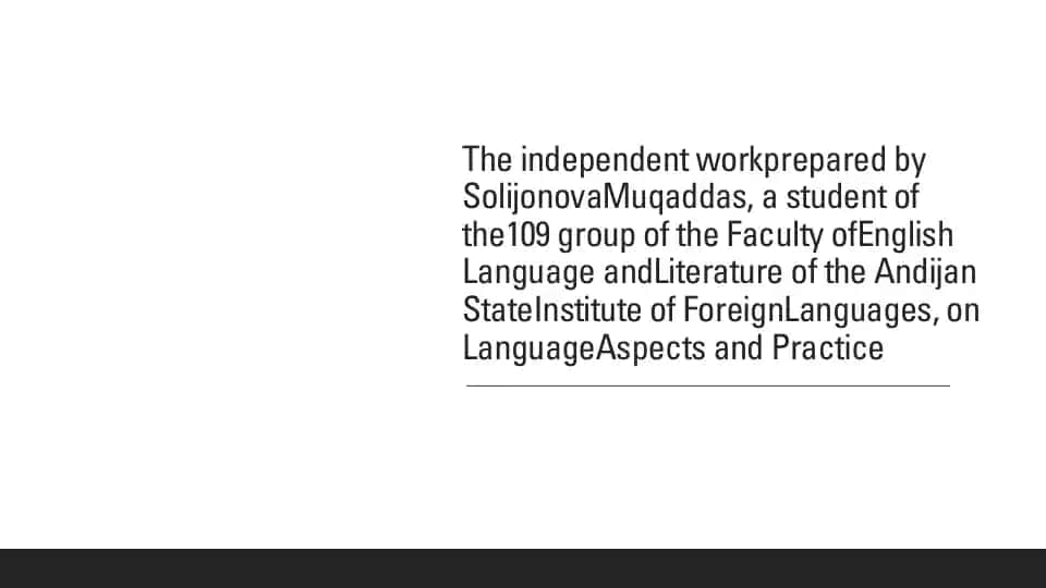 LanguageAspects and Practice Conditionals in English