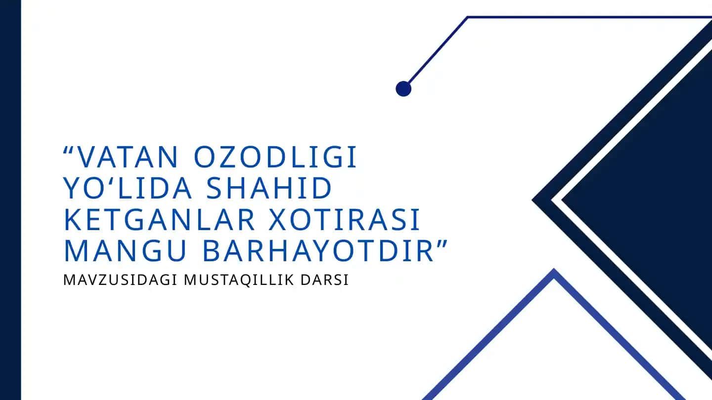 MUSTAQILLIK DARSI