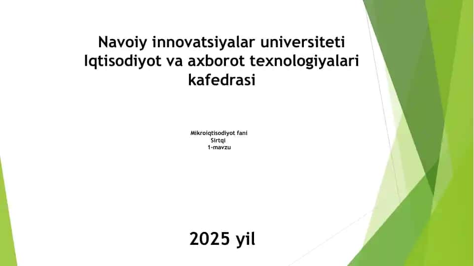 Mikroiqtisodiyot fani