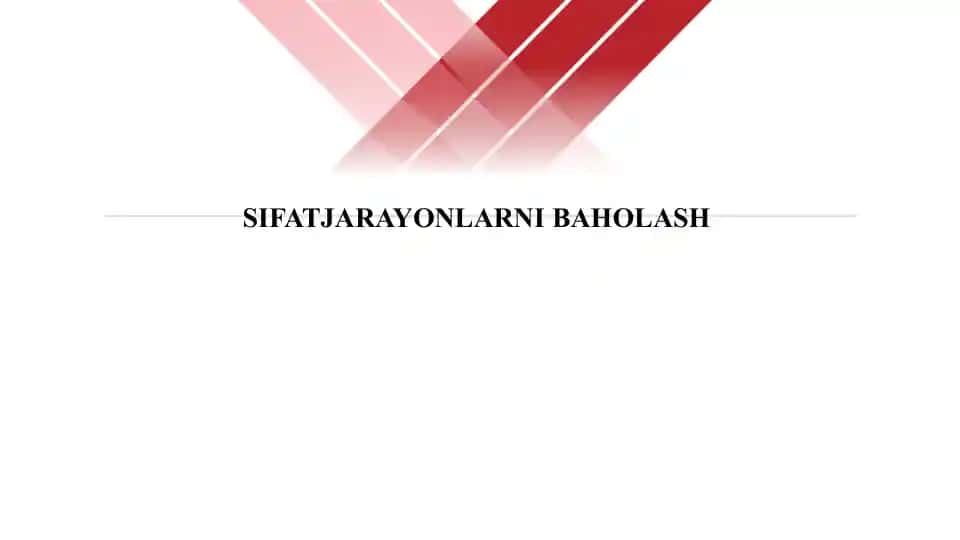 Sifatjarayonlarni baholash