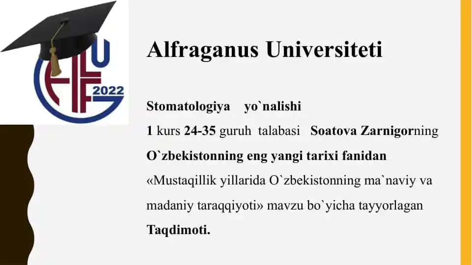 Mustaqillik yillarida Oʻzbekistonning ma'naviy va madaniy taraqqiyoti