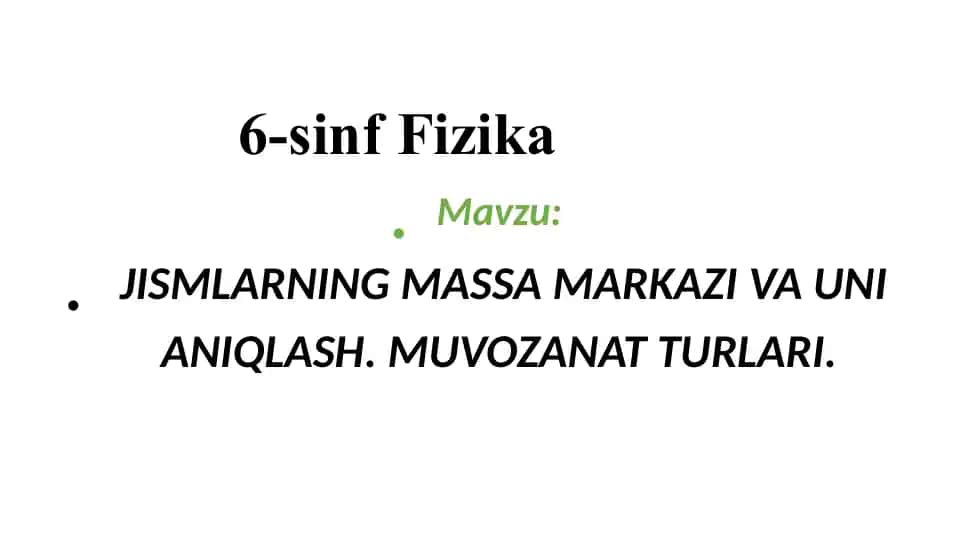 6-sinf Fizika