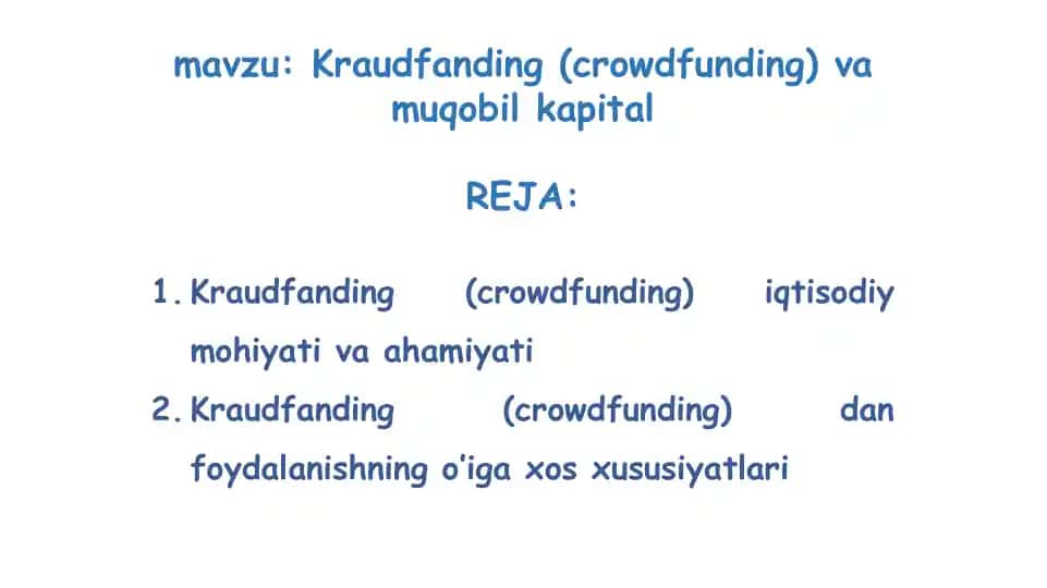 Kraudfanding(crowdfunding)vamuqobilkapital
