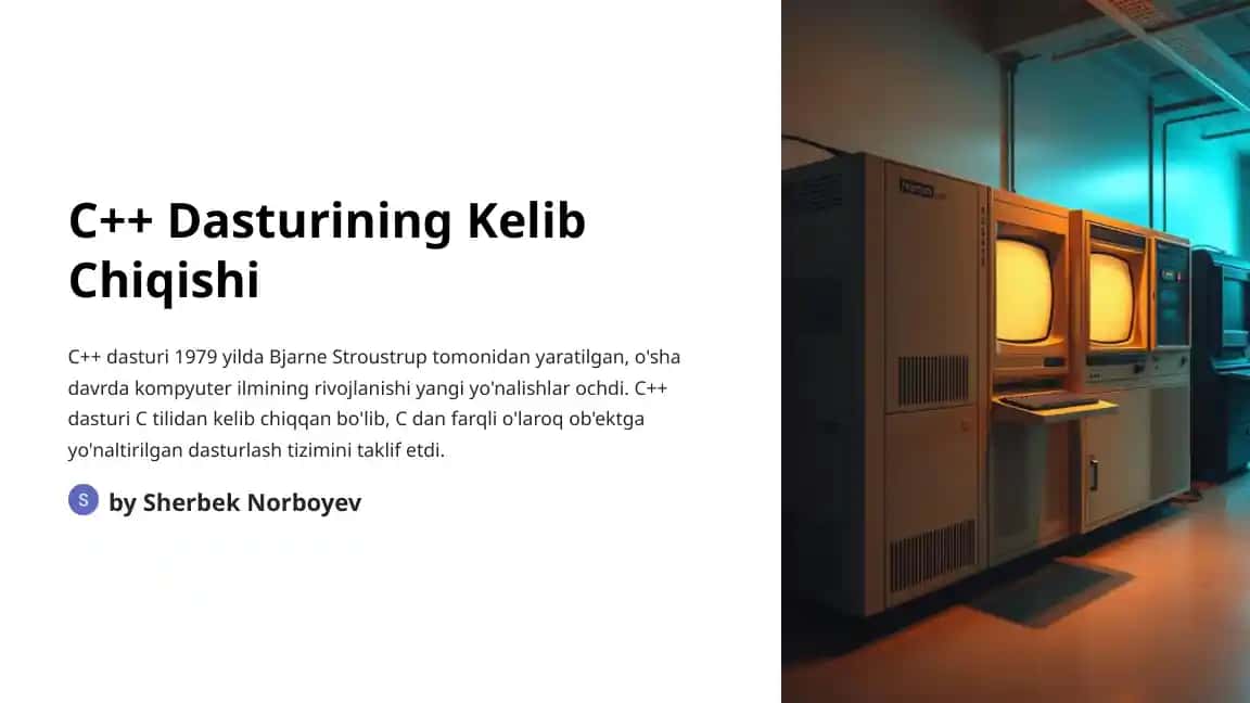 C++ Dasturining Kelib Chiqishi