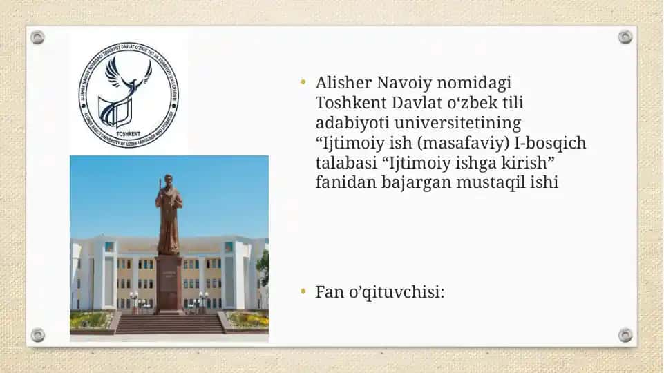 O‘ZBEKISTONDA OILALARNI IJTIMOIY MUHOFAZALASHNING ME’YORIY ASOSLARI