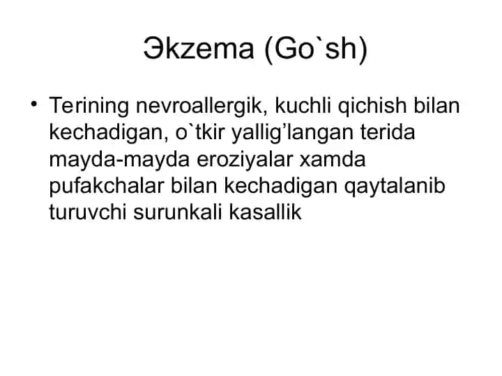 Эkzema (Go`sh)