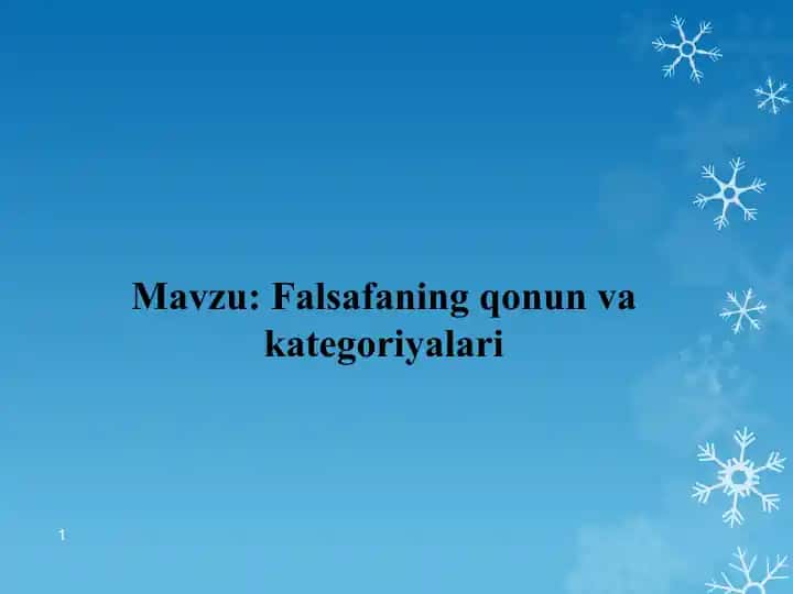 Falsafaning qonun va kategoriyalari