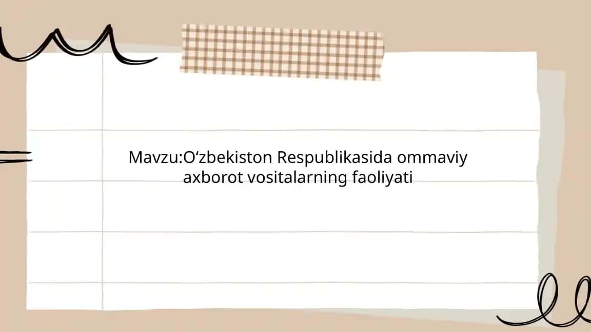Oʻzbekiston Respublikasida ommaviy axborot vositalarning faoliyati