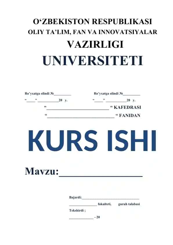 Kurs ishi "BOSHLANG'ICH SINFLARDA SO’Z USTIDA ISHLASH"