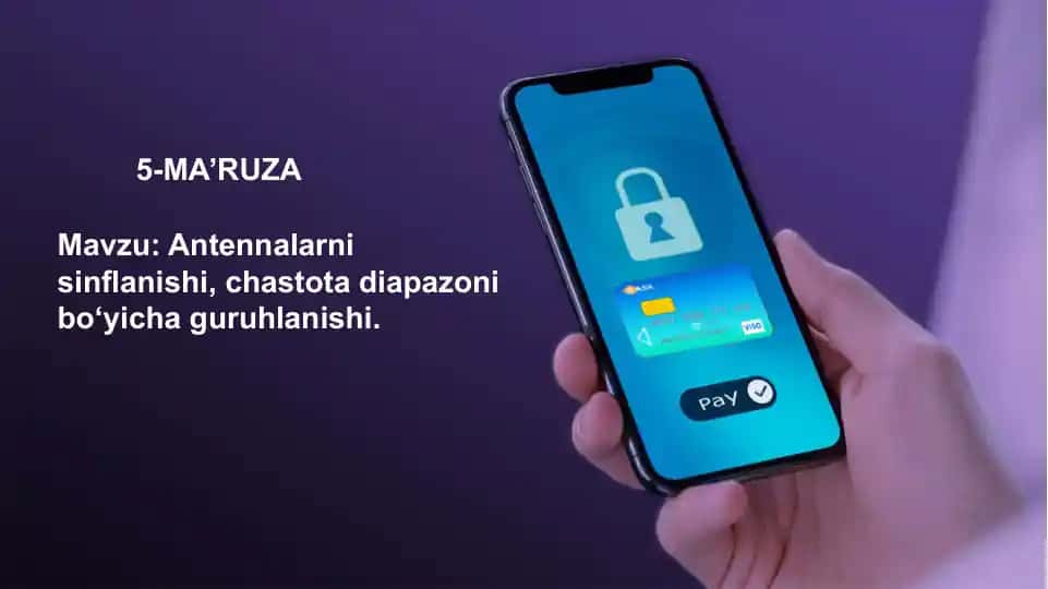 Antennalarni sinflanishi