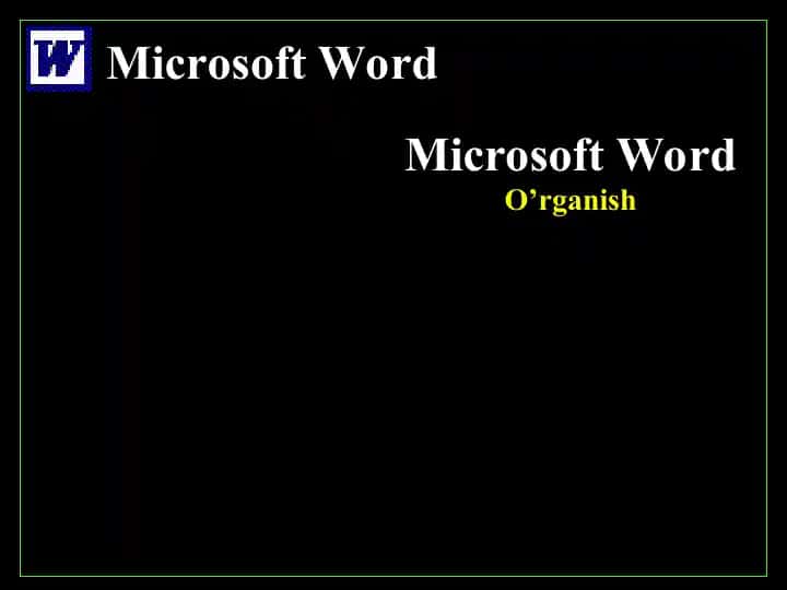 MS Word dasturida ishlash asoslari