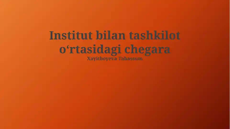 Institut bilan tashkilot oʻrtasidagi chegara