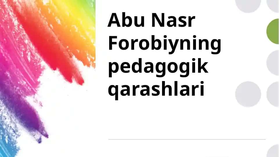 Abu Nasr Farobiyning pedagogik qarashlari