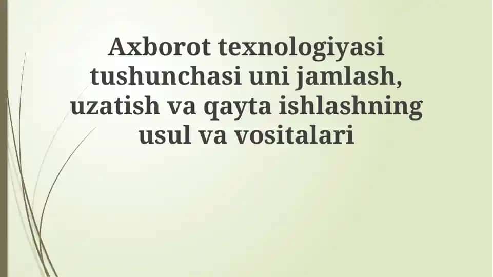 Axborot Texnologiyasi