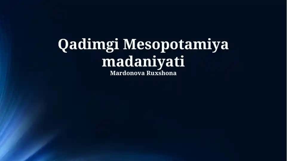 Qadimgi Mesopotamiya madaniyati