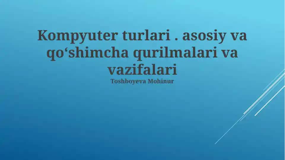 Kompyuter turlari