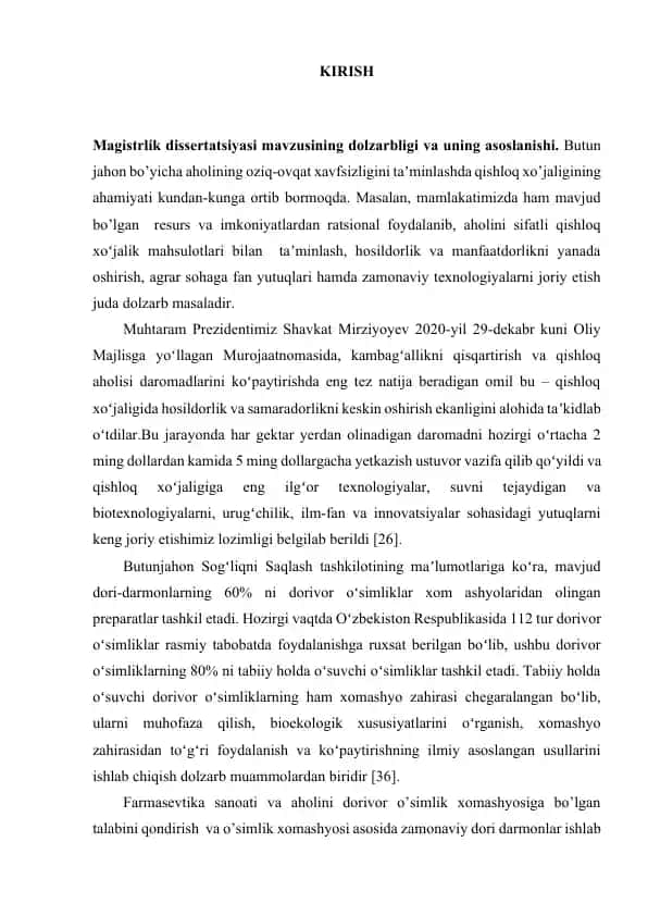 Qishloq xo'jaligi mahsulotlari