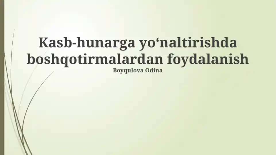 Kasblarga oid Topishmoqlar Misollari