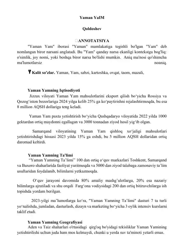 Yaman Yam