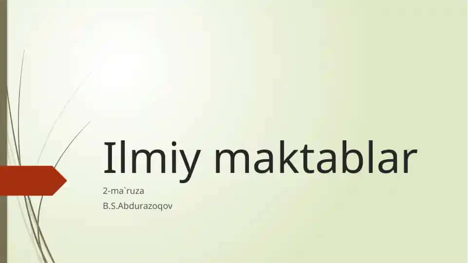 Ilmiy maktablar