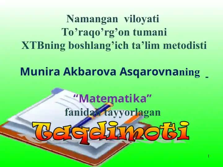 Matematika fanidan misol