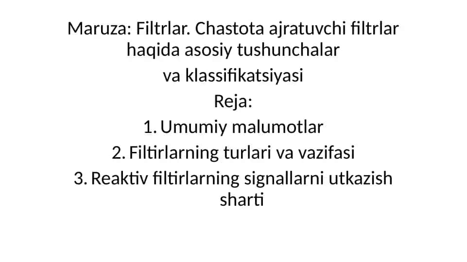 Elektr filtrlari