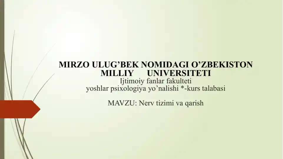 Nerv tizimi va qarish