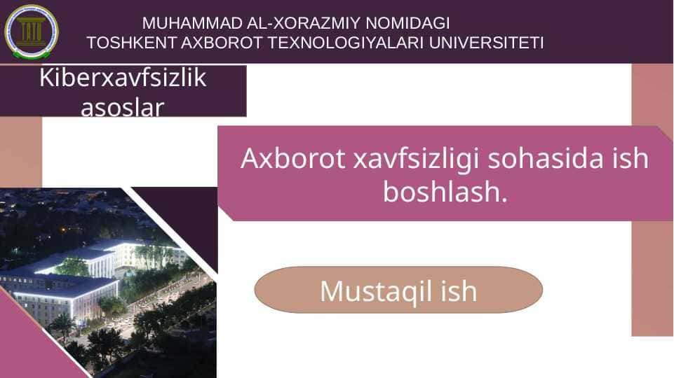 Kiberxavfsizlik asoslari