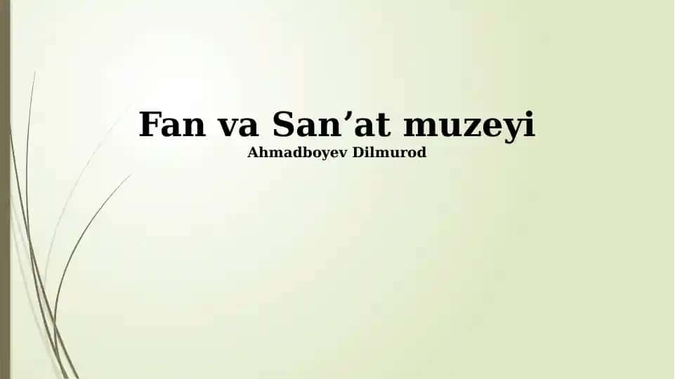 Fan va Sanʼat muzeyi