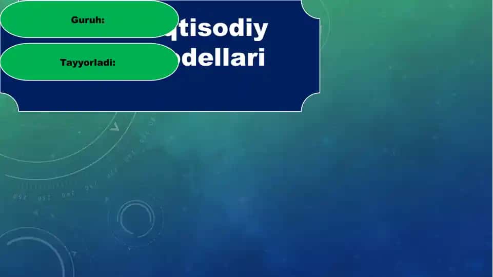 Iqtisodiy o‘sish modellari