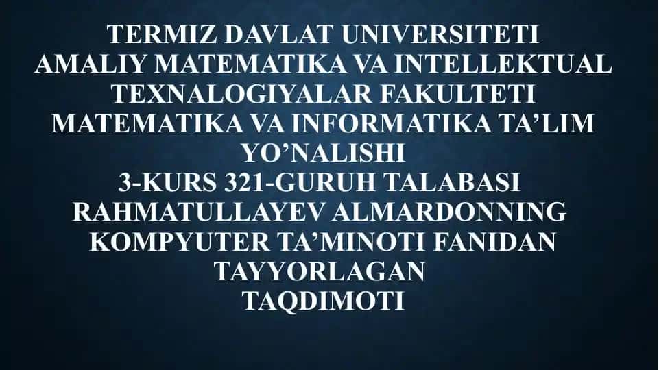 Birlamchi saqlash – xotira komponenti