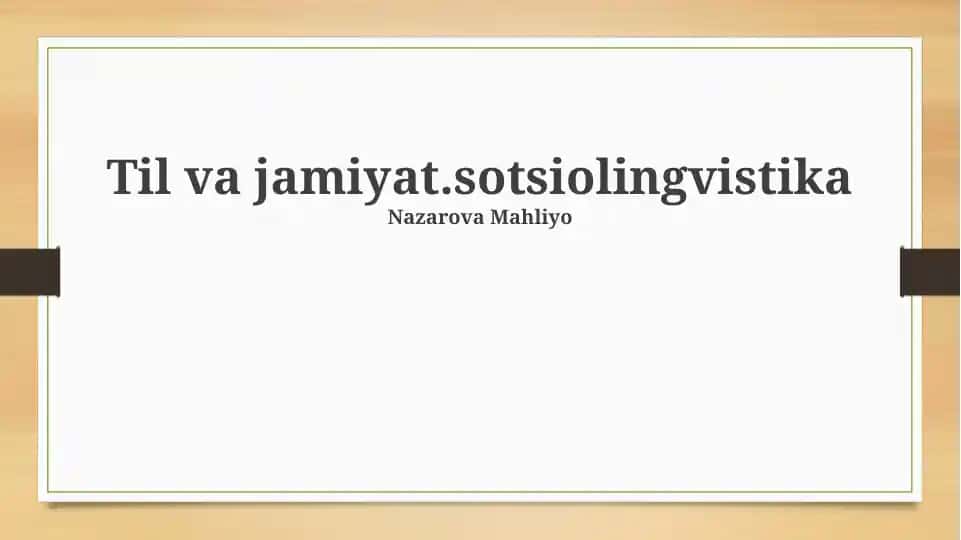Til va jamiyat: Sotsiolingvistika