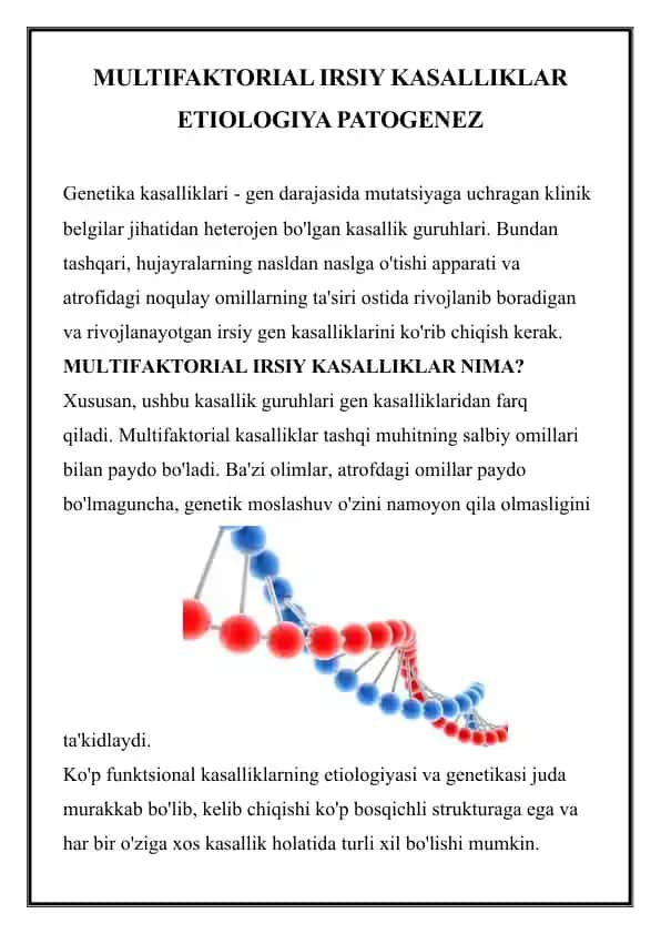 Multifaktorial irsiy kasalliklar