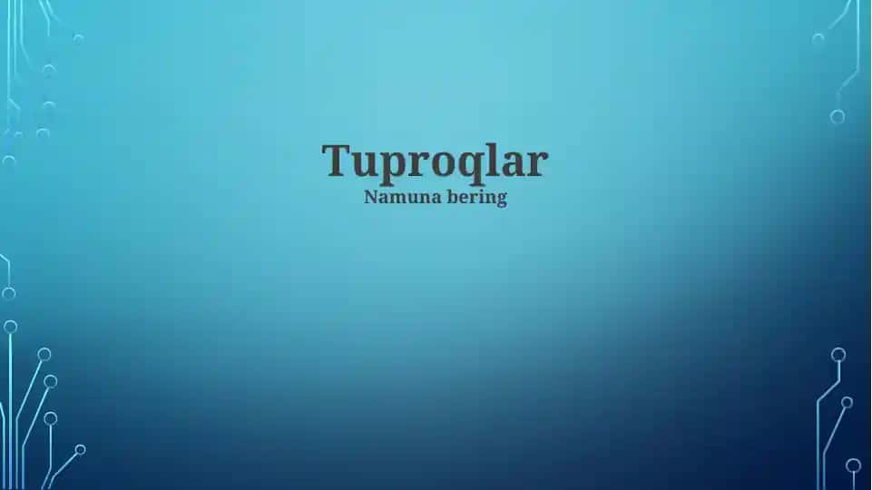 Tuproqlar