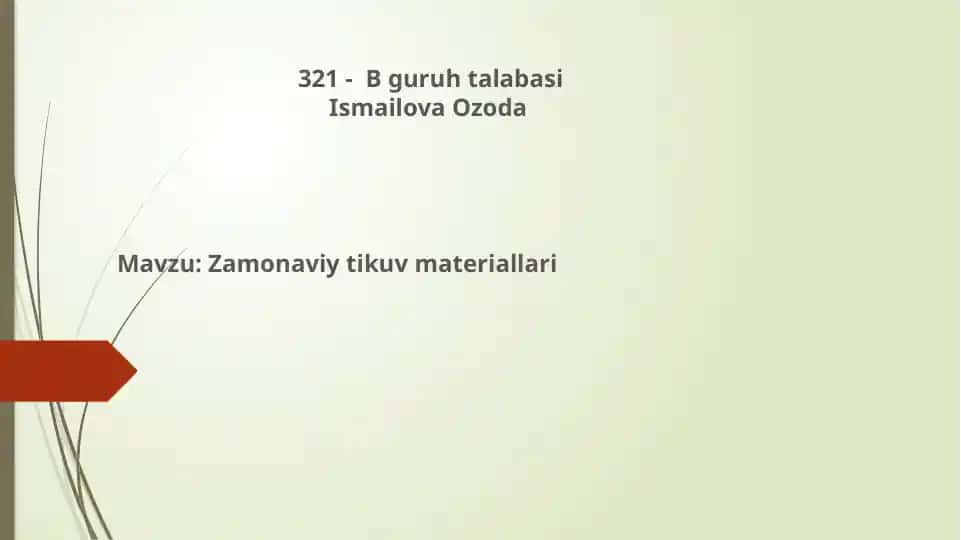 Zamonaviy tikuv materiallari