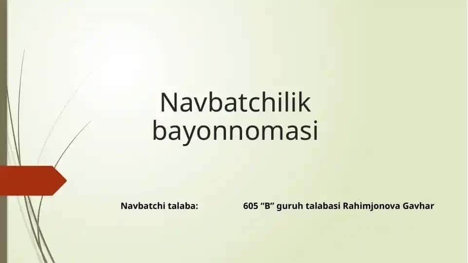 Navbatchilik bayonnomasi