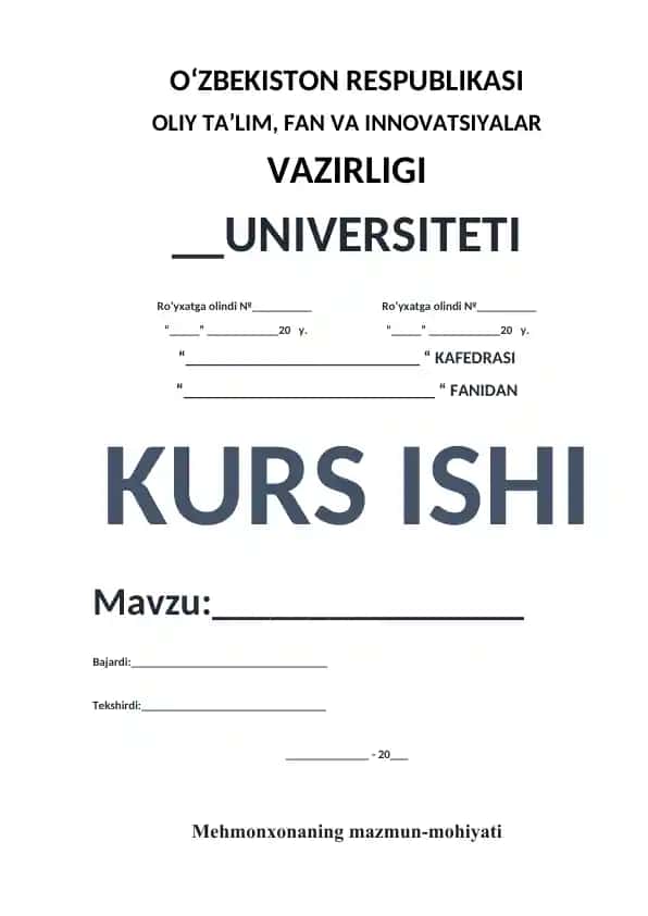 Mehmonxona xo‘jaligi va turizm xizmatlari