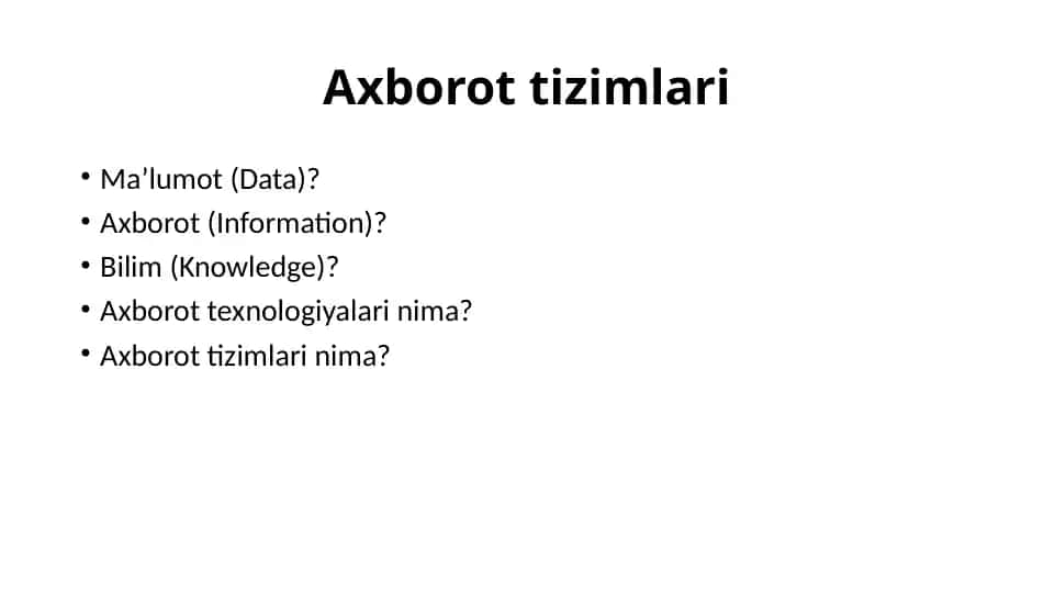 Axborot texnologiyalari va zimlari