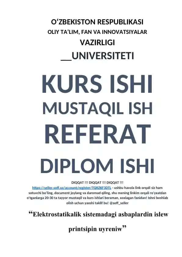 Elektrostatikalik sistemadagi asbaplardin islew printsipi