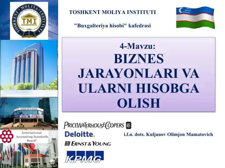Biznesjarayonlari va ularni hisobga olis