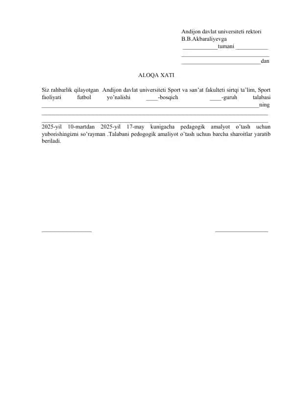 Pedagogik amaliyot o‘tashi