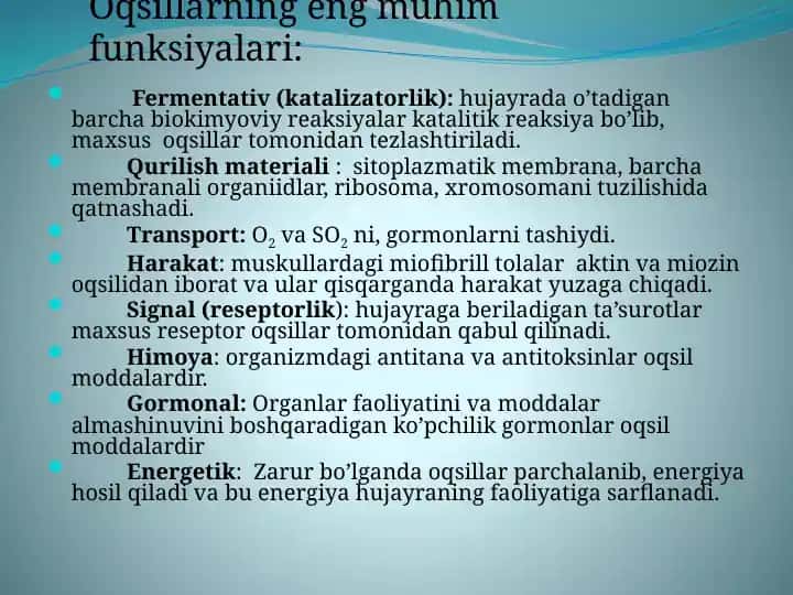 Oqsillar (Fermentativ)